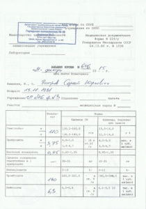 Общий клинический анализ крови форма 224/у